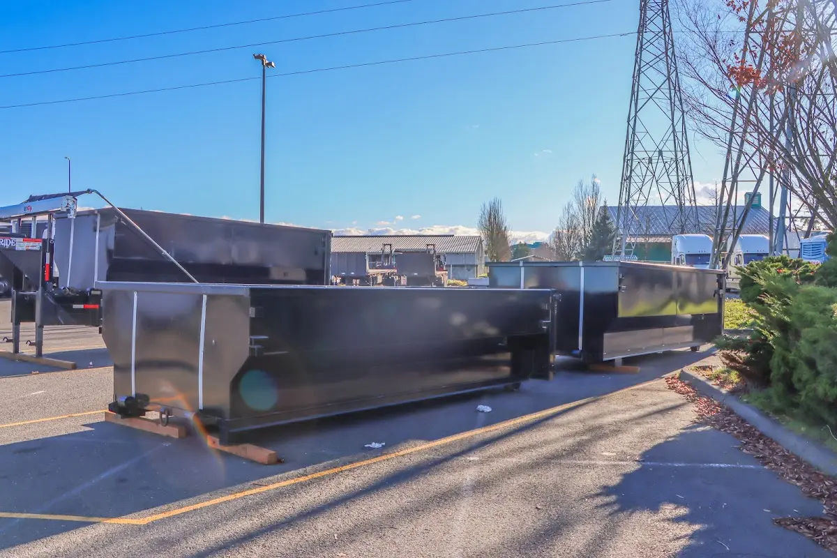 Roll-off dumpster ready for waste disposal at job site for Cleanout Dumpster Rental in Steger